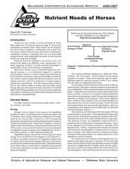 Nutrient Needs of Horses - OSU Fact Sheets - Oklahoma State ...