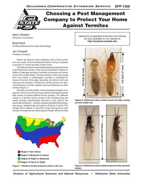 Epp 7308 Choosing A Termite Control Service Osu Fact Sheets Epp 7308 Choosing A Termite Control Service Osu Fact Sheets