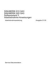 SINUMERIK 810 GA3 SINUMERIK 820 GA3 Softwarestand 3 ... - Wiap