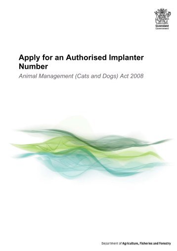 Application for an authorised implanter number - Department of ...