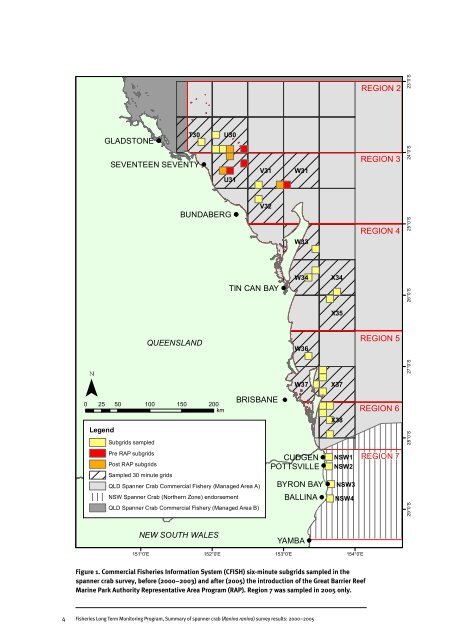 Summary of spanner crab (Ranina ranina) survey results: 2000-2005