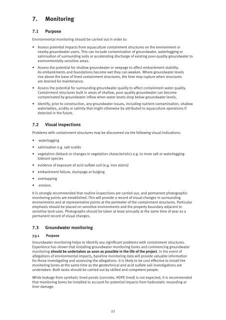 Guidelines for constructing and maintaining aquaculture ...