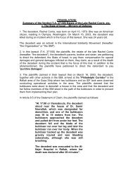 Summary of the Verdict (TA 371/05) Estate of the Late Rachel Corrie ...