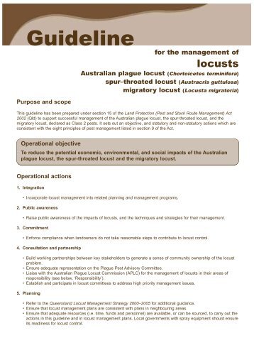 Guideline for the management of locusts - Queensland Government