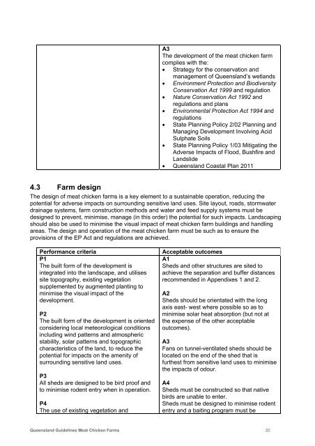 Queensland Guidelines: Meat Chicken Farms - Department of ...