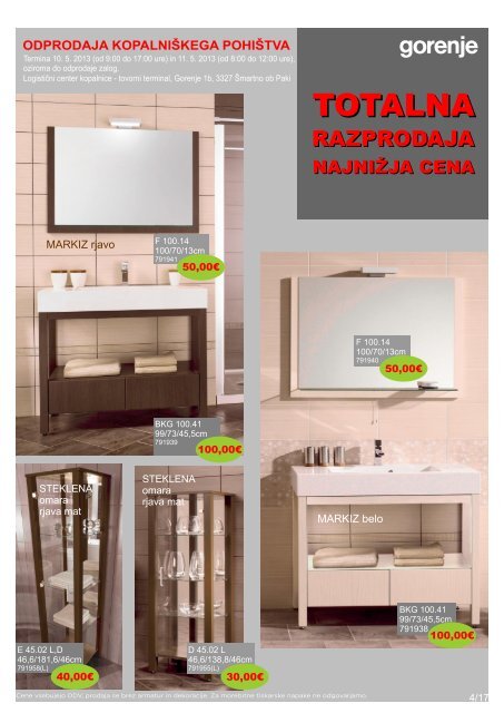 razprodaja - Gorenje