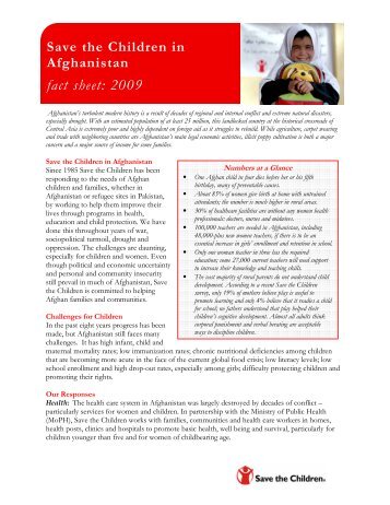Afghanistan Fact Sheet (PDF) - Save the Children
