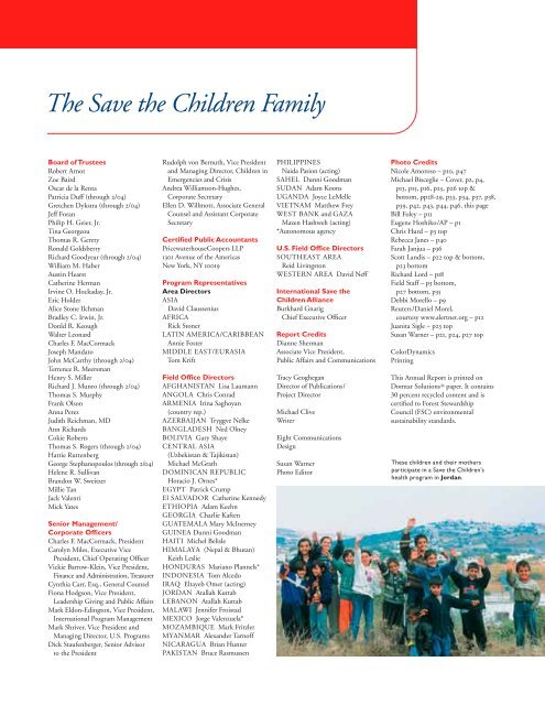 Annual Report 2004 - Save the Children