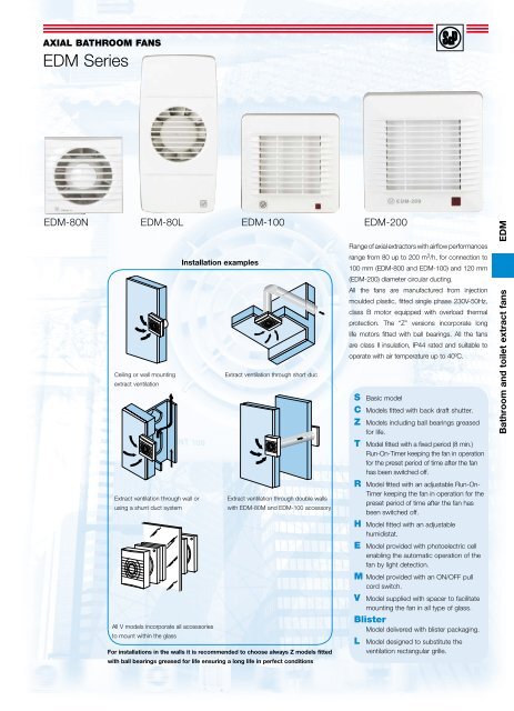 AXIAL BATHROOM FANS EDM Series - Edinson