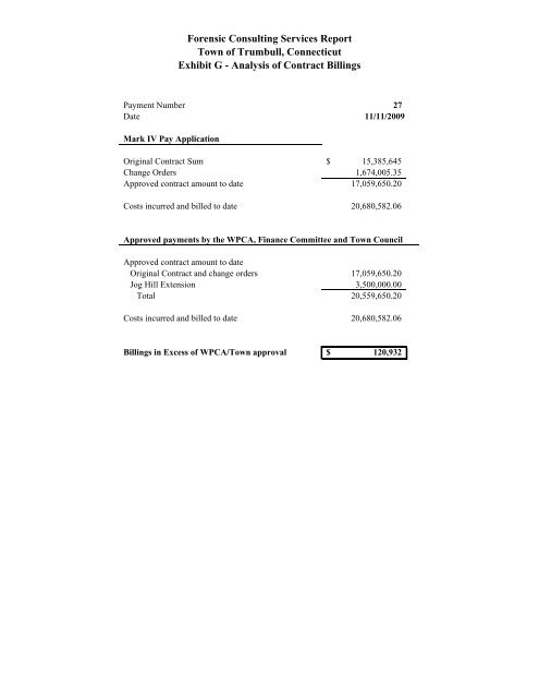 Forensic Audit Report-WPCA Phase IV, Part B. Contract ... - Trumbull