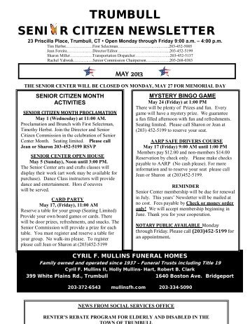 2013-05 Senior Citizen Newsletter - Trumbull