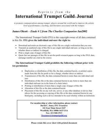 Charlier Etude #2 Duet part - International Trumpet Guild