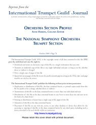 Orchestra Section Profile - International Trumpet Guild