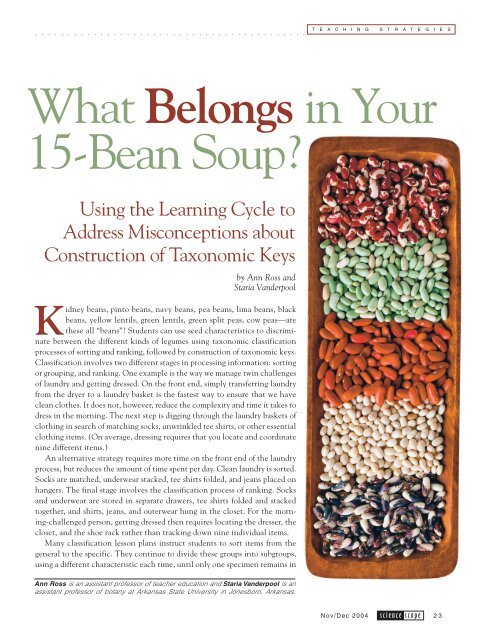 WhatBelongsin Your 15-Bean Soup? - NSTA Learning Center