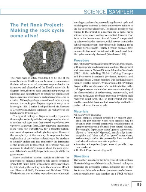 The Pet Rock Project - NSTA Learning Center