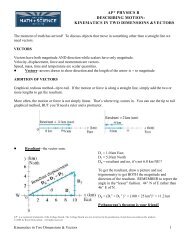 ap* physics b describing motion: kinematics in two dimensions