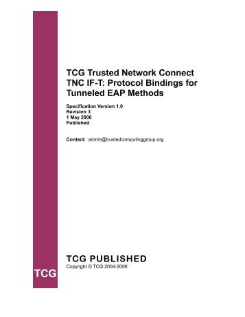 TNC IF-T - Trusted Computing Group