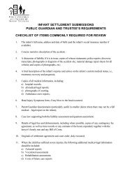 Guidelines for submitting infant settlements to the Public Guardian ...