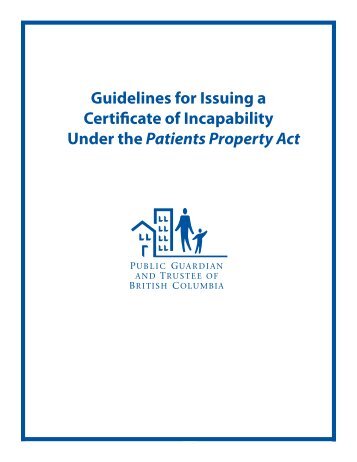 Guidelines for Issuing a Certificate of Incapability under the Patients ...