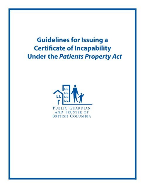 Guidelines for Issuing a Certificate of Incapability under the Patients ...