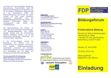 Bildungsforum Frühkindliche Bildung - FDP Kreisverband Nienburg