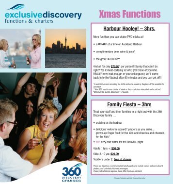 Xmas Functions - 360 Discovery Cruises