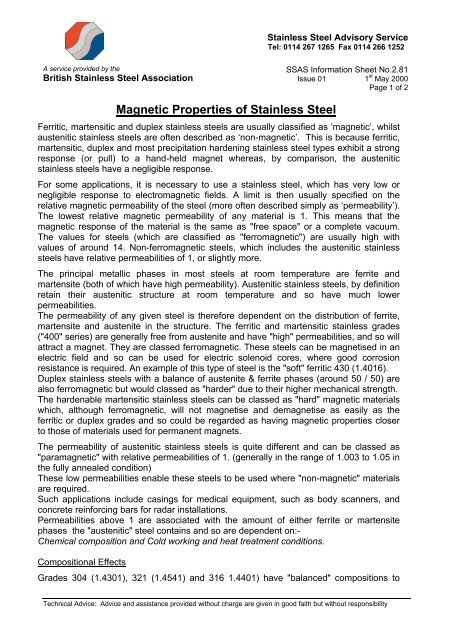 SSAS2.81-Magnetic Properties.pdf - British Stainless Steel Association