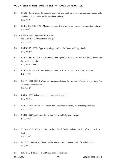 Operational guidelines and code of practice for stainless steel