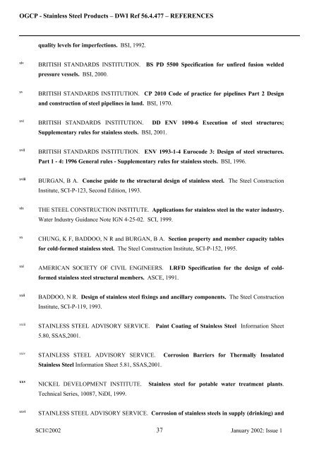 Operational guidelines and code of practice for stainless steel