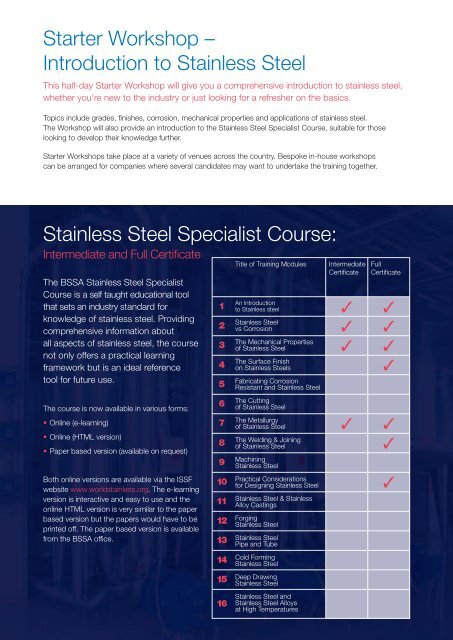 information - British Stainless Steel Association