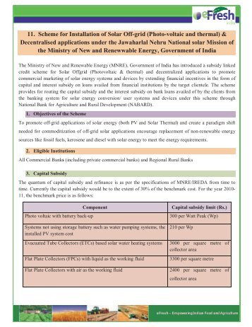 11. Scheme for Installation of Solar Off-grid (Photo ... - Efresh India