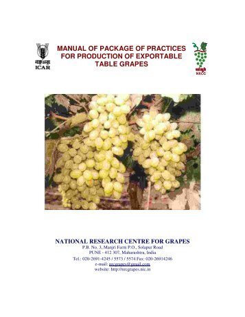 MANUAL OF PACKAGE OF PRACTICES FOR ... - Efresh India