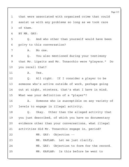 Deposition of Scott Rothstein re - Trustee Services