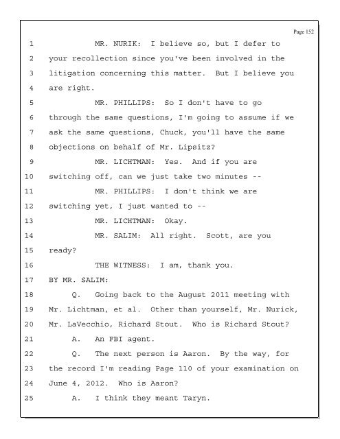 Deposition of Scott Rothstein re - Trustee Services