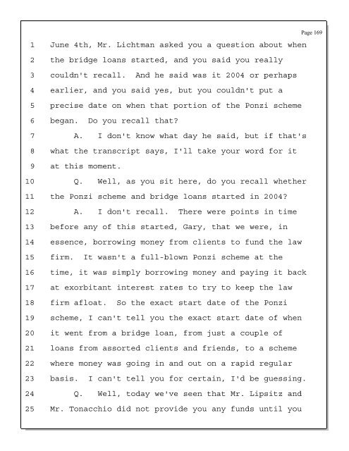 Deposition of Scott Rothstein re - Trustee Services