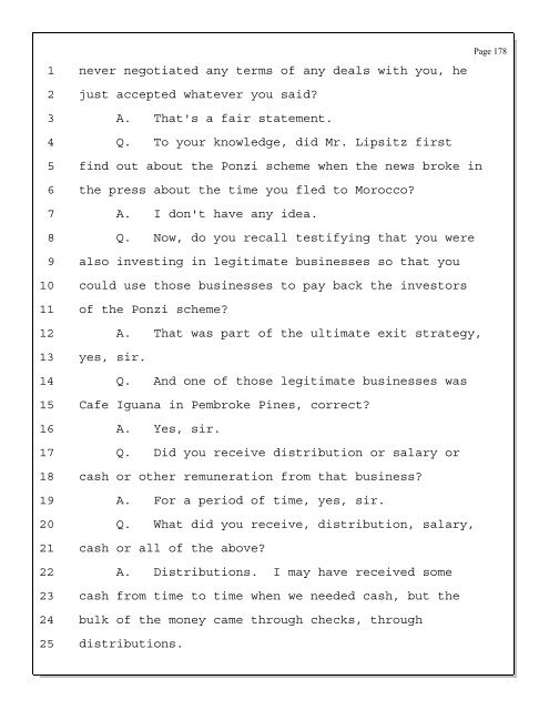 Deposition of Scott Rothstein re - Trustee Services