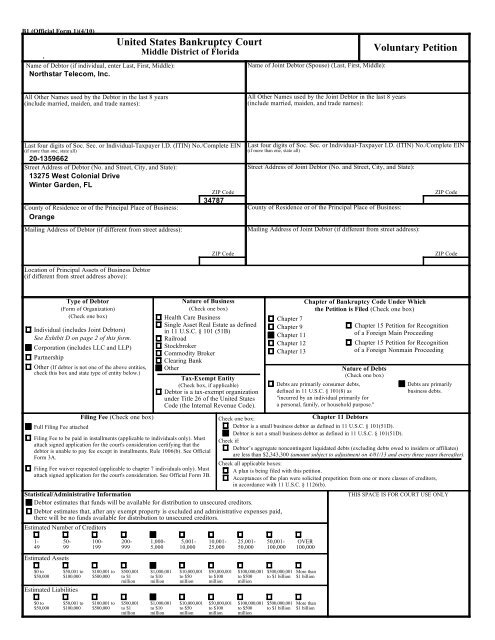 Bankruptcy Forms - Trustee Services