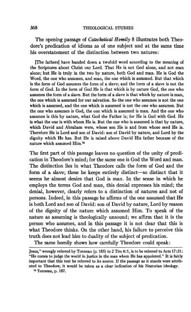 ANNOTATIONS ON THE CHRISTOLOGY OF THEODORE OF ...