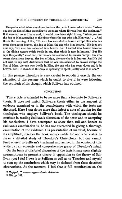 ANNOTATIONS ON THE CHRISTOLOGY OF THEODORE OF ...