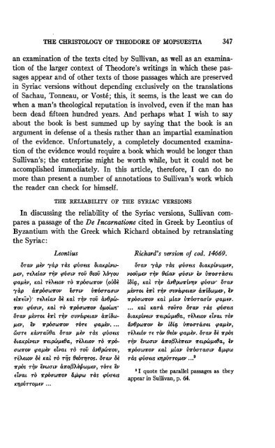 ANNOTATIONS ON THE CHRISTOLOGY OF THEODORE OF ...