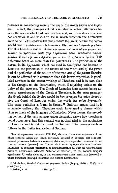 ANNOTATIONS ON THE CHRISTOLOGY OF THEODORE OF ...