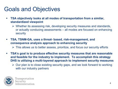 General Aviation Brief - Transportation Security Administration