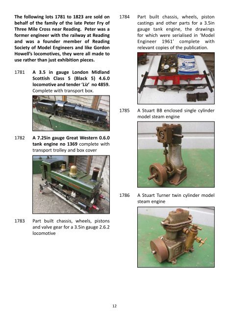 The gordon howell collection of model steam - Thimbleby & Shorland