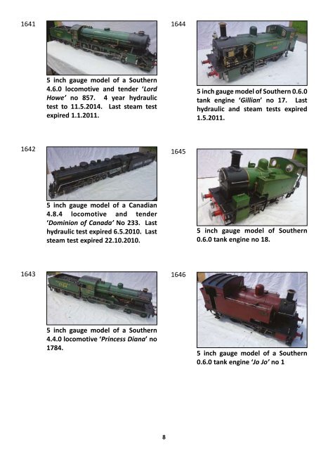 The gordon howell collection of model steam - Thimbleby & Shorland