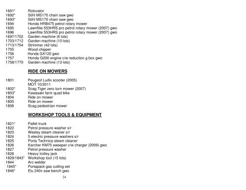 CONTRACTORS PLANT AND EQUIPMENT READING AUCTION