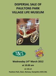 dispersal sale of paultons park village life museum - Thimbleby ...