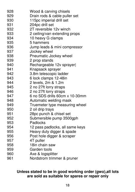 COnTRaCTORs PlanT and eQUiPMenT Reading aUCTiOn