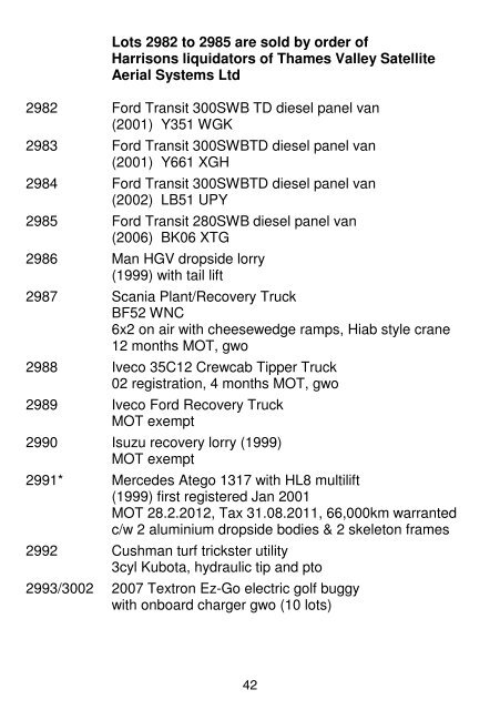 COnTRaCTORs PlanT and eQUiPMenT Reading aUCTiOn