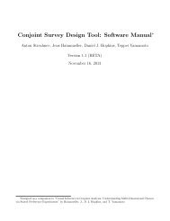 Conjoint Survey Design Tool: Software Manual