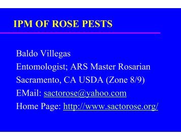 IPM OF ROSE PESTS